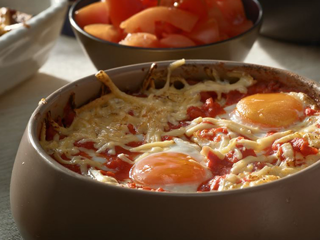 Foul Tagine with Eggs and Cheese (fava beans)